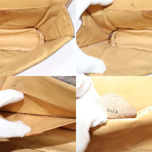 CELINE Macadam Canvas Shoulder Bag Pvc Leather Brown Gold - Picture 12 of 12